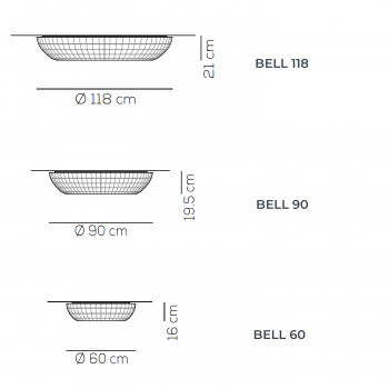 Specification image forAxolight Bell Ceiling Light