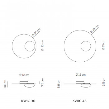 Specification image for Axolight Kwic LED Ceiling/Wall Light