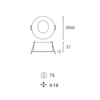 Specification image for Light Attack Patti 2 Recessed Light