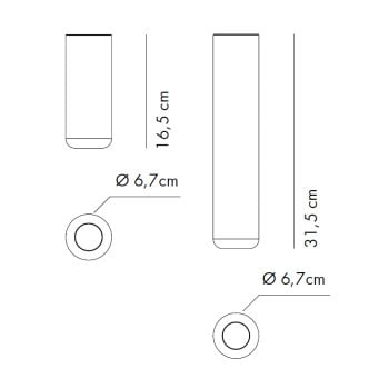 Specification image for Axolight Urban Mini LED Ceiling Light