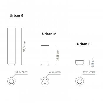 Specification image for Axolight Urban Mini LED Ceiling Light