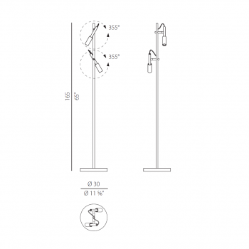 Specification image for Panzeri Tubino LED Floor Lamp