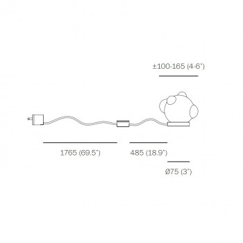 Specification image for Bocci 57t Table and Wall Light