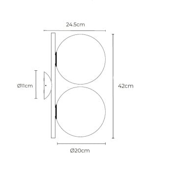 Specification Image for Flos IC Double Ceiling and Wall Light