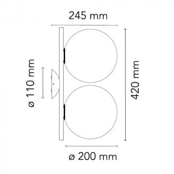 Specification image for Flos IC Double Ceiling and Wall Light