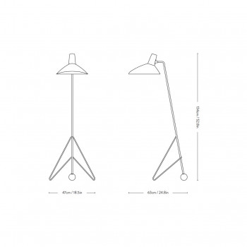 Specification image for &Tradition Tripod HM8 Floor Lamp