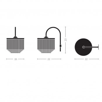 Specification image for Warm Nordic Fringe Wall Light