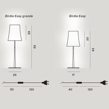Specification image for Foscarini Birdie Easy Table Lamp
