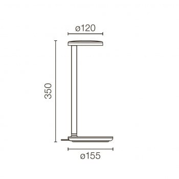 Specification image for Flos Oblique LED Table Lamp