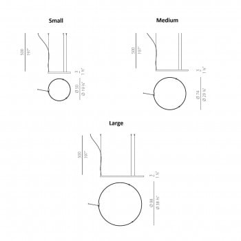 Specification image for Panzeri Zero Round Horizontal LED Pendant