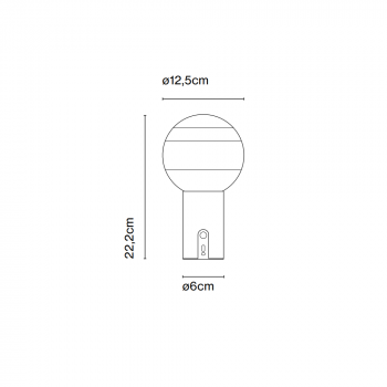 Specification image for Marset Dipping Light Portable LED Table Lamp