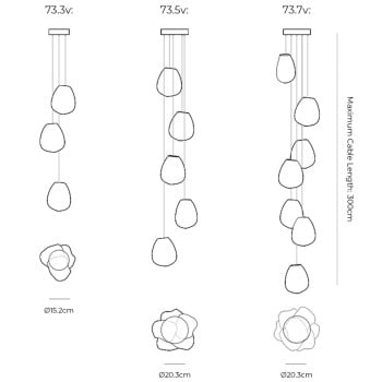 Specification Image for Bocci 73V Series Multi Pendant