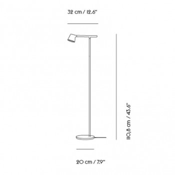 Specification image for Muuto Tip LED Floor Lamp