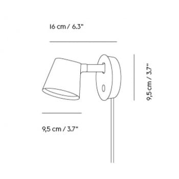 Specification image for Muuto Tip LED Wall Light