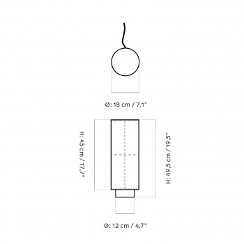Specification image for Audo Copenhagen Hashira Table Lamp