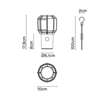 Specification Image for Marset Chispa Outdoor LED Portable Table Lamp