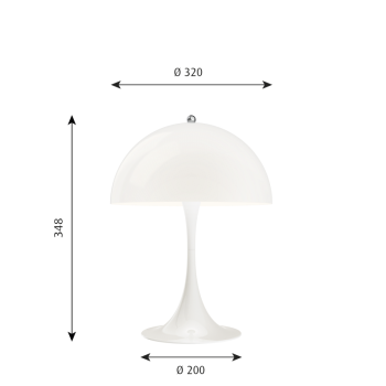 Specification image for Louis Poulsen Panthella 320 Table Lamp