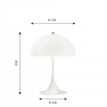 Specification image for Louis Poulsen Panthella 320 Table Lamp