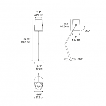 Specification image for Diesel Living with Lodes Fork Floor Lamp