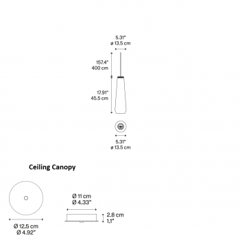 Specification image for Diesel Living with Lodes Glass Drop Pendant