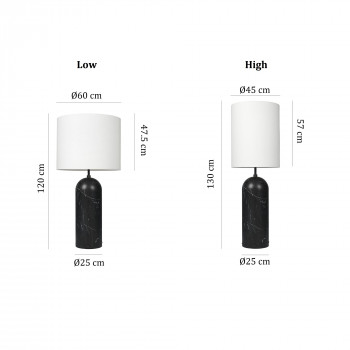 Specification image for Gubi Gravity XL Floor Lamp
