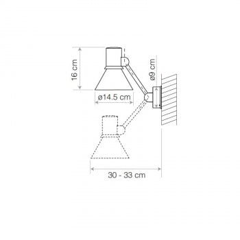 Specification image for Anglepoise Type 80 W2 Wall Lamp