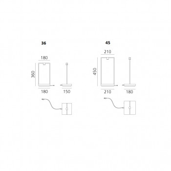 Specification image for Artemide Curiosity LED Table Lamp