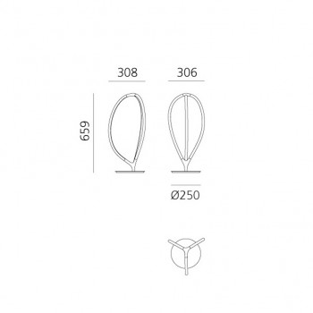 Specification image for Artemide Arrival LED Table Lamp