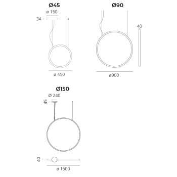 Specification Image for Artemide O LED Suspension Light Specification Image for Artemide O LED Suspension Light
