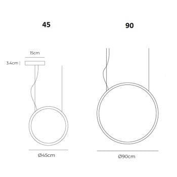 Specification Image for Artemide "O" LED Suspension