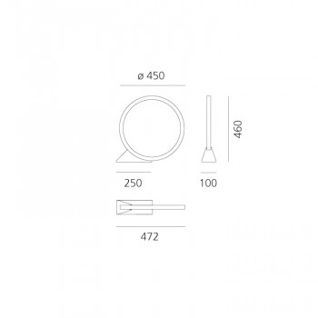 Specification image for Artemide "O" LED Floor/Wall/Ceiling Light