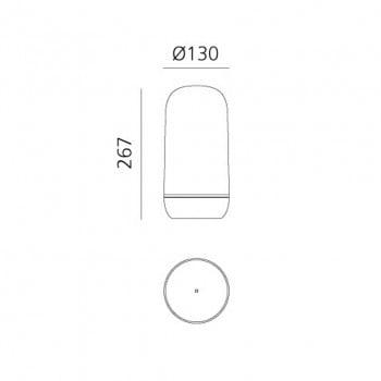 Specification image for Artemide Gople LED Portable Table Lamp