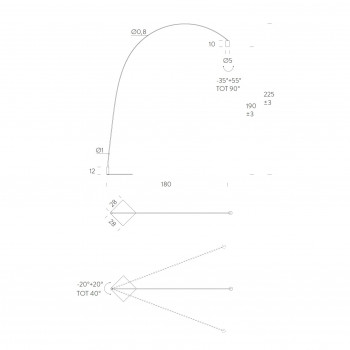 Specification image for Nemo Lighting Fox LED Floor Lamp