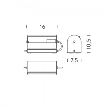 Specification image for Nemo Lighting Applique Cylindrique Petite Wall Light