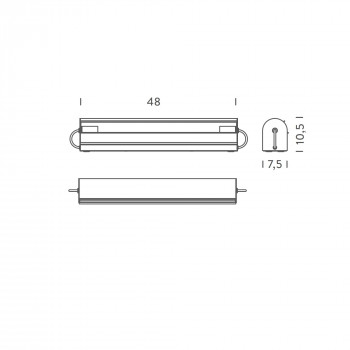 Specification image for Nemo Lighting Applique Cylindrique Longue Wall Light