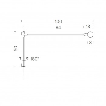 Specification image for Nemo Lighting Potence Pivotante Mini Wall Light