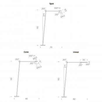 Specification image for Nemo Lighting Untitled LED Reading Floor Lamp