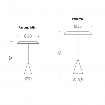 Specification image for Nemo Lighting Panama LED Table Lamp