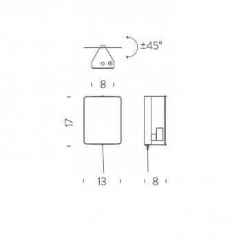 Specification image for Nemo Lighting Applique à Volet Pivotant Wall Light