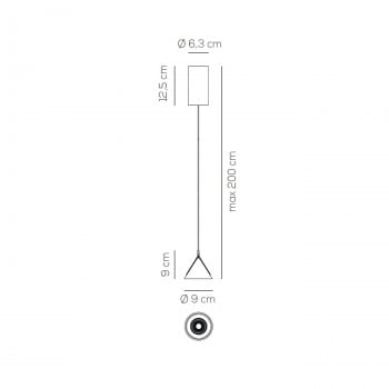 Specification image for Axolight Jewel Mono LED Suspension