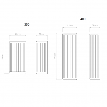 Specification image for Astro Versailles LED Dimmable Wall Light