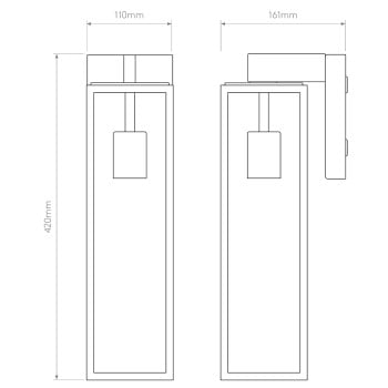 Specification Image for Astro Harvard Lantern Outdoor Wall Light