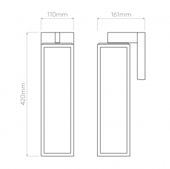 Specification image for Astro Harvard Lantern Outdoor Wall Light 