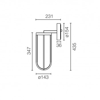 Specification image for Flos In Vitro LED Wall Light