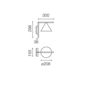 Specification Image for Flos Captain Flint Outdoor LED Wall Light