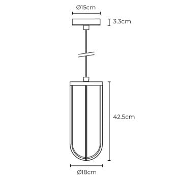 Specification Image for Flos In Vitro LED Outdoor Pendant