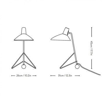 Specification Image for &Tradition Tripod HM9 Table Lamp