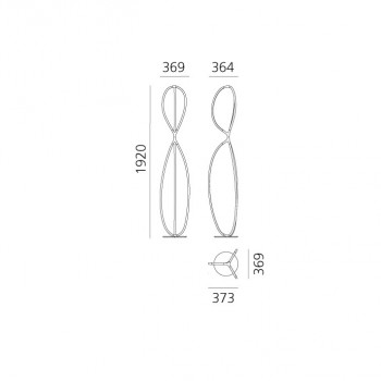 Specification image for Artemide Arrival LED Floor Lamp App Compatible