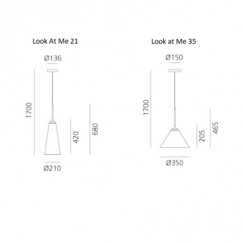 Specification image for Artemide Look At Me LED Pendant