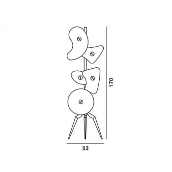 Specification image for Foscarini Orbital Floor Lamp